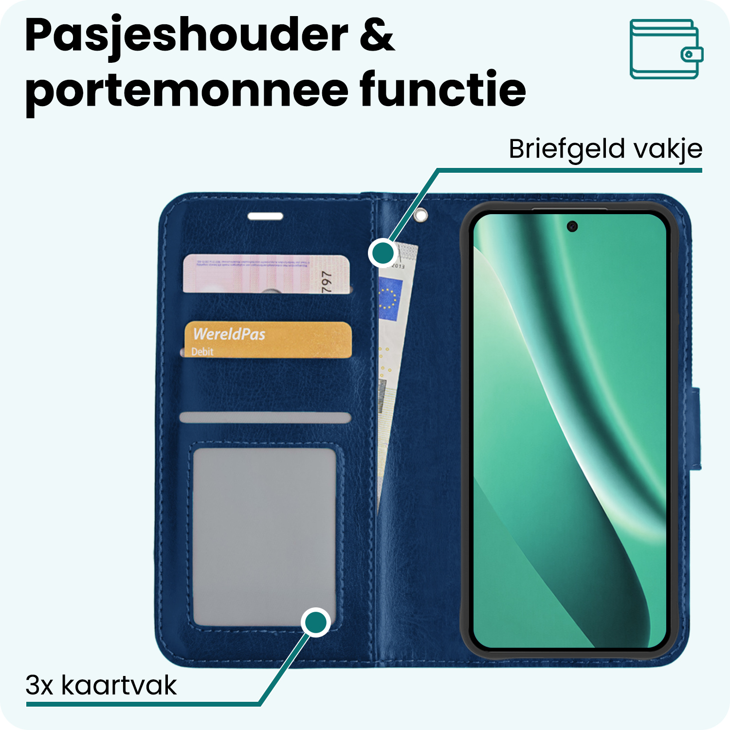 Forterra Forterra Google Pixel 10a Hoesje Bookcase - Donkerblauw