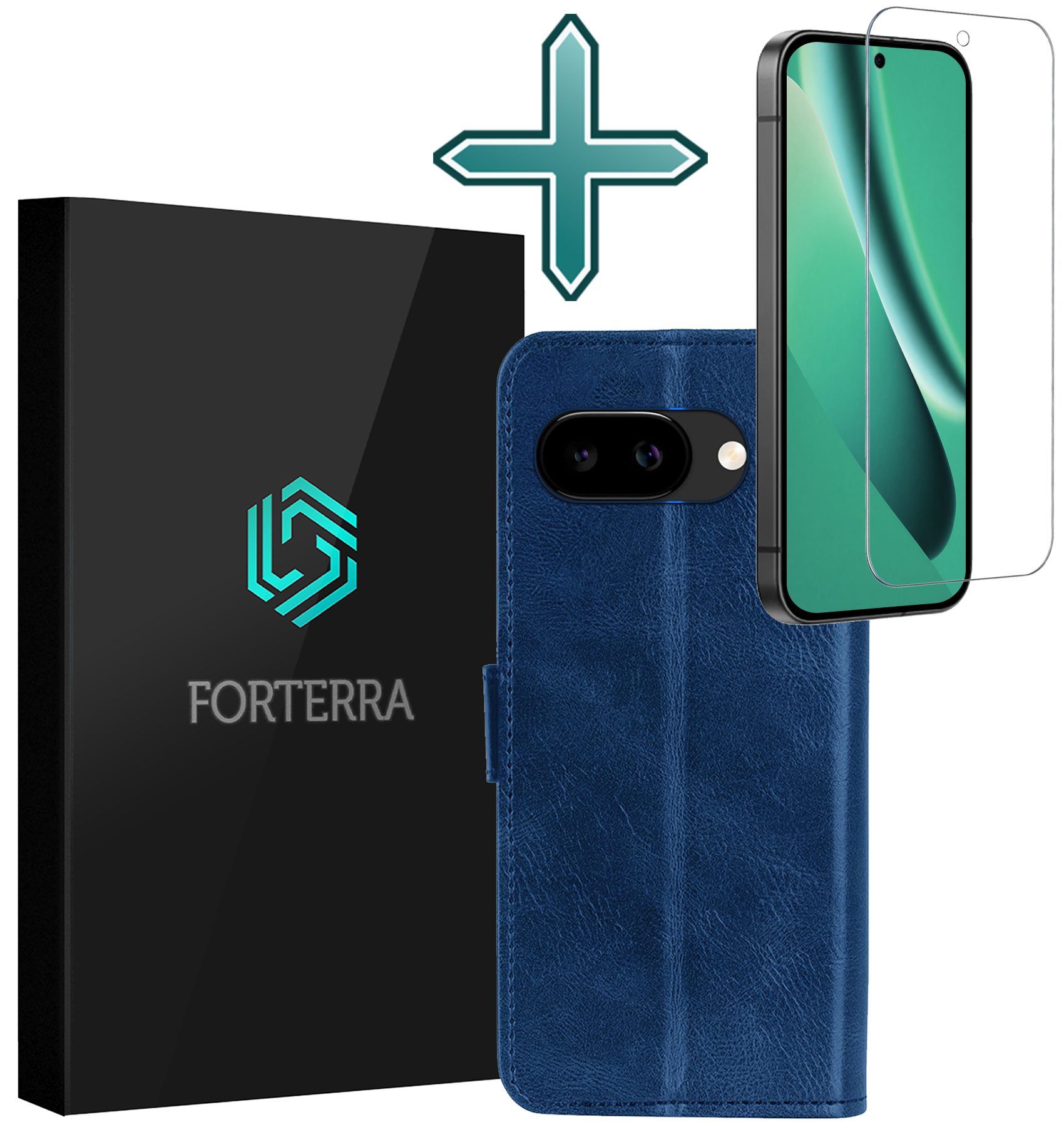 Forterra Forterra Google Pixel 10a Hoesje Bookcase Met Screenprotector - Donkerblauw