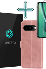 Forterra Forterra Google Pixel 10a Hoesje Bookcase Met Screenprotector - Rose Goud