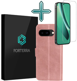 Forterra Forterra Google Pixel 10a Hoesje Bookcase Met Screenprotector - Rose Goud
