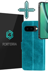 Forterra Forterra Google Pixel 10a Hoesje Bookcase Met Screenprotector - Turquoise