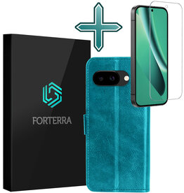 Forterra Forterra Google Pixel 10a Hoesje Bookcase Met Screenprotector - Turquoise