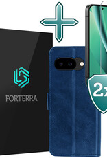 Forterra Forterra Google Pixel 10a Hoesje Bookcase Met 2x Screenprotector - Donkerblauw