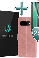 Forterra Forterra Google Pixel 10a Hoesje Bookcase Met 2x Screenprotector - Rose Goud
