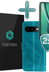 Forterra Forterra Google Pixel 10a Hoesje Bookcase Met 2x Screenprotector - Turquoise