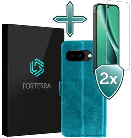 Forterra Forterra Google Pixel 10a Hoesje Bookcase Met 2x Screenprotector - Turquoise