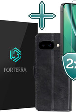 Forterra Forterra Google Pixel 10a Hoesje Bookcase Met 2x Screenprotector - Zwart