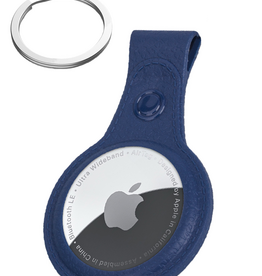 BASEY. BASEY. AirTag 2 Hoesje Leer - Donkerblauw