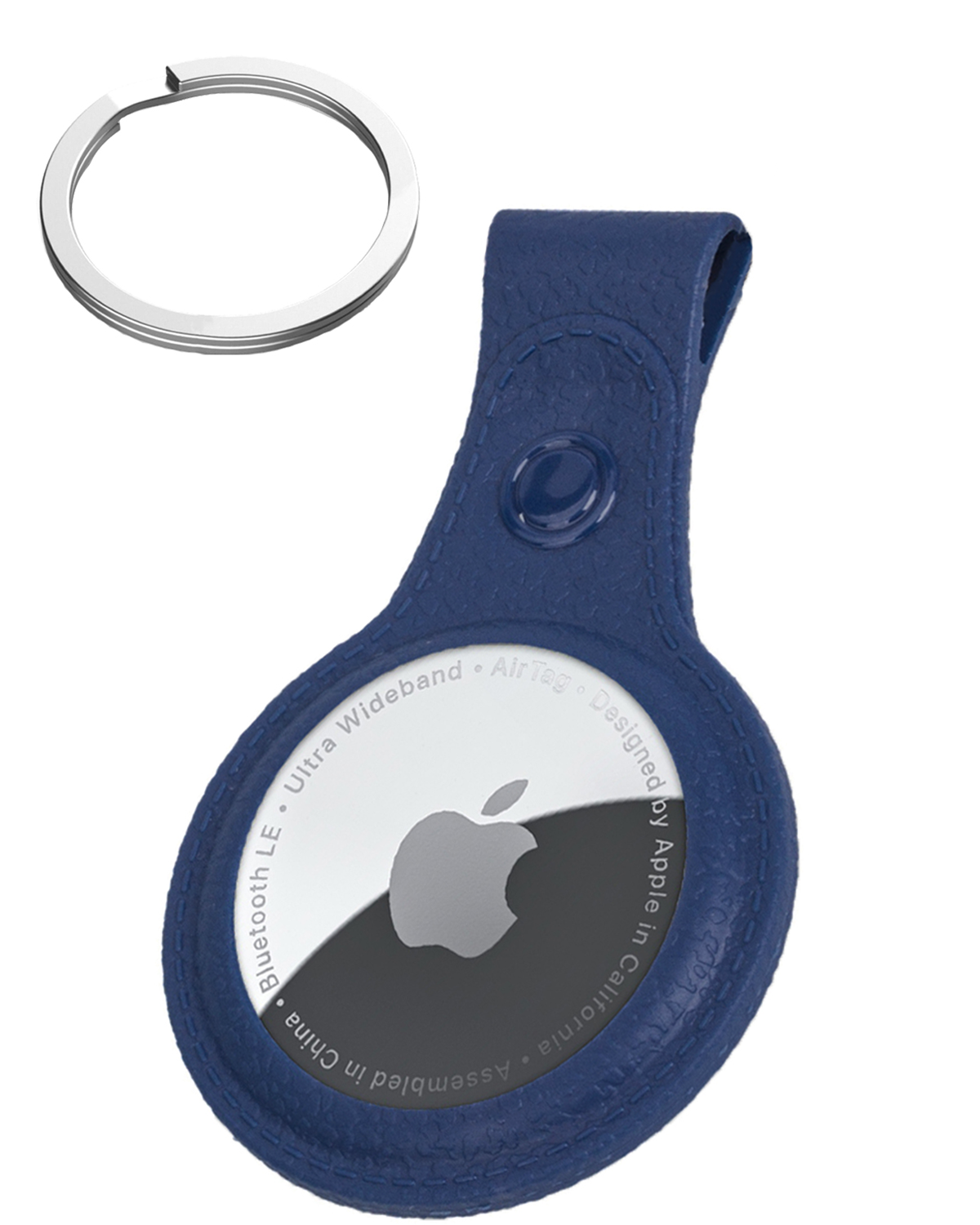 BASEY. BASEY. AirTag 2 Hoesje Leer - Donkerblauw