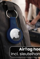 BASEY. BASEY. AirTag 2 Hoesje Leer - Donkerblauw