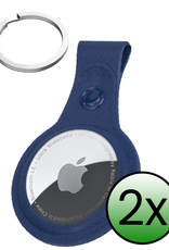 BASEY. BASEY. AirTag 2 Hoesje Leer - Donkerblauw - 2 PACK