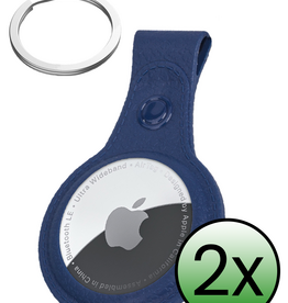 BASEY. BASEY. AirTag 2 Hoesje Leer - Donkerblauw - 2 PACK
