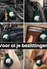 BASEY. BASEY. AirTag 2 Hoesje Leer - Donkergroen