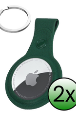 BASEY. BASEY. AirTag 2 Hoesje Leer - Donkergroen - 2 PACK