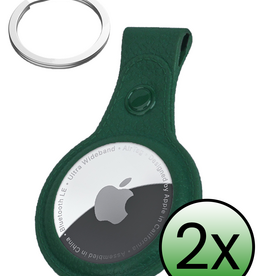 BASEY. BASEY. AirTag 2 Hoesje Leer - Donkergroen - 2 PACK