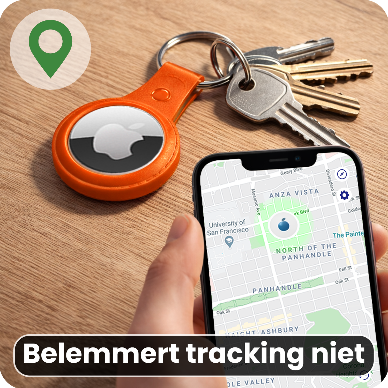 BASEY. BASEY. AirTag 2 Hoesje Leer - Oranje