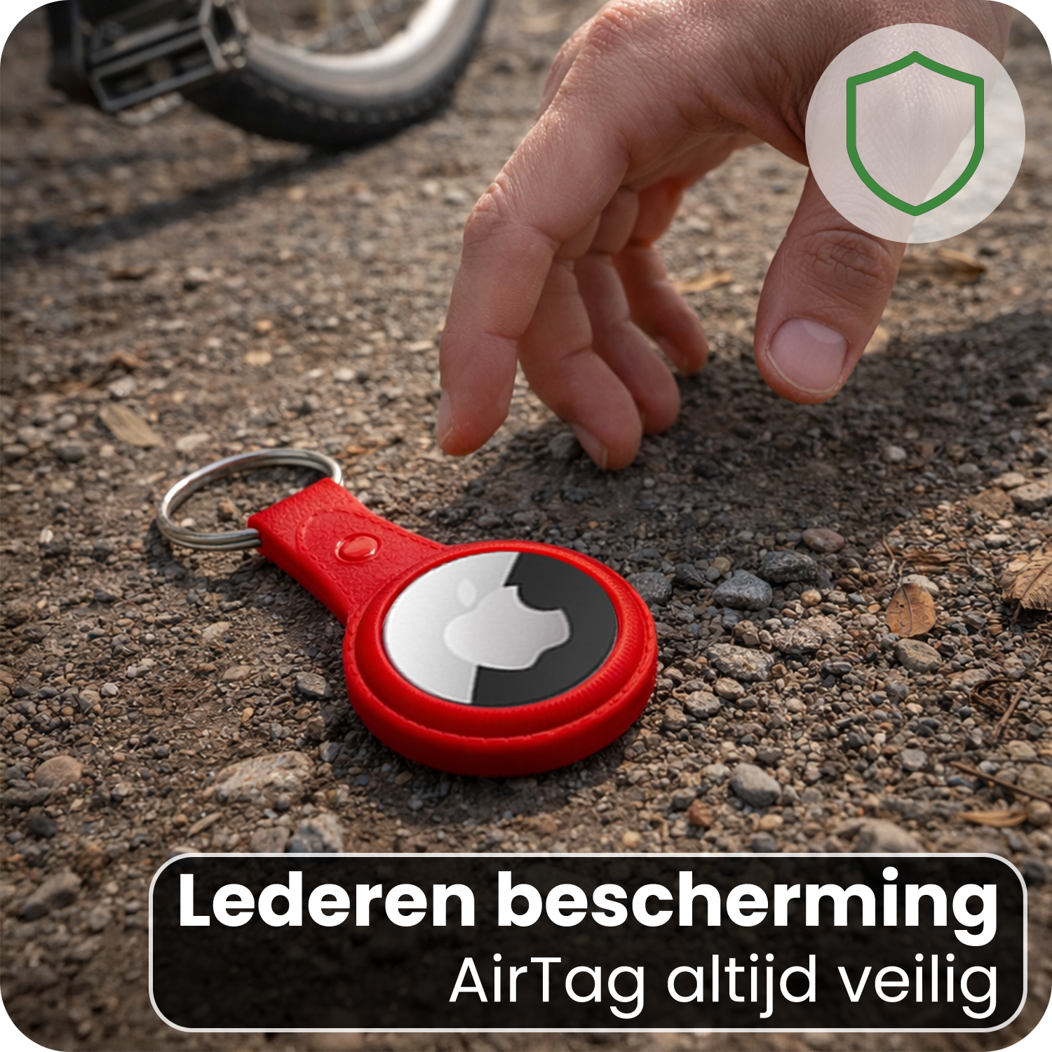 BASEY. BASEY. AirTag 2 Hoesje Leer - Rood