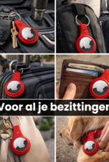 BASEY. BASEY. AirTag 2 Hoesje Leer - Rood
