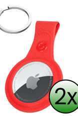 BASEY. BASEY. AirTag 2 Hoesje Leer - Rood - 2 PACK