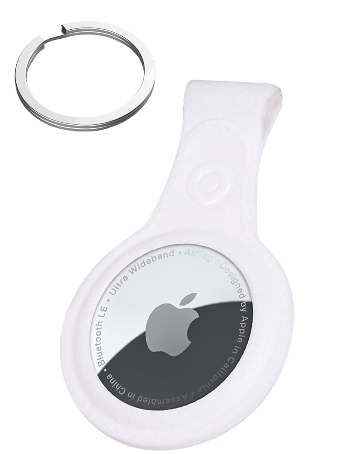 BASEY. BASEY. AirTag 2 Hoesje Leer - Wit