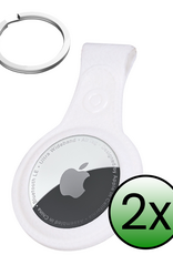 BASEY. BASEY. AirTag 2 Hoesje Leer - Wit - 2 PACK