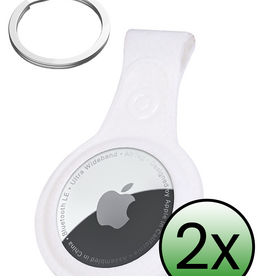 BASEY. BASEY. AirTag 2 Hoesje Leer - Wit - 2 PACK