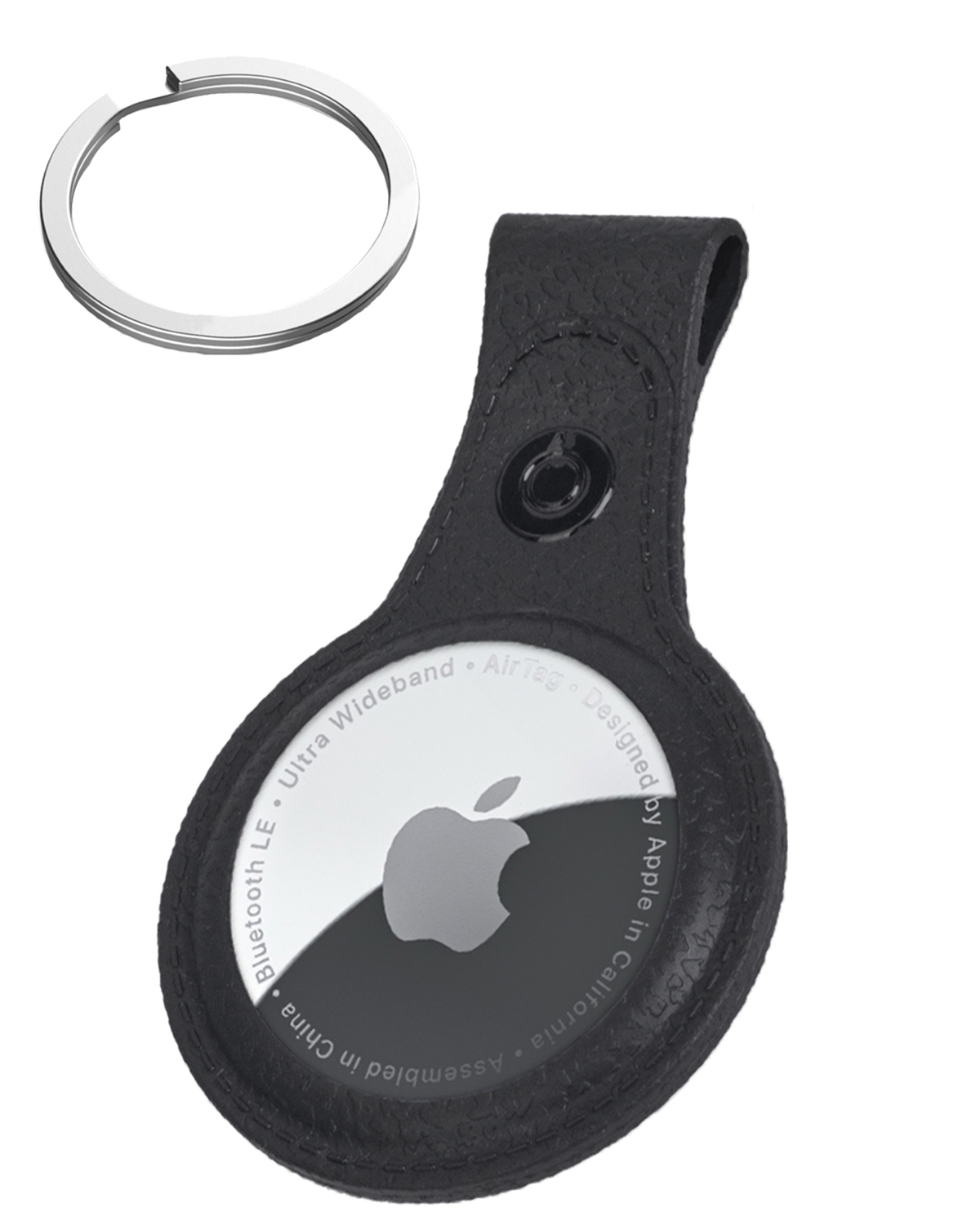 BASEY. BASEY. AirTag 2 Hoesje Leer - Zwart