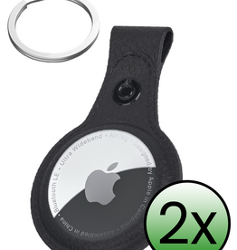 BASEY. BASEY. AirTag 2 Hoesje Leer - Zwart - 2 PACK
