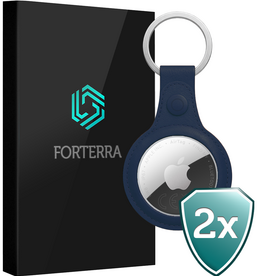 Forterra Forterra AirTag 2 Hoesje Leer - Donkerblauw - 2 PACK