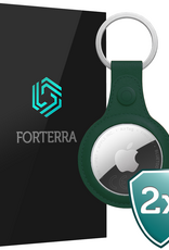 Forterra Forterra AirTag 2 Hoesje Leer - Donkergroen - 2 PACK