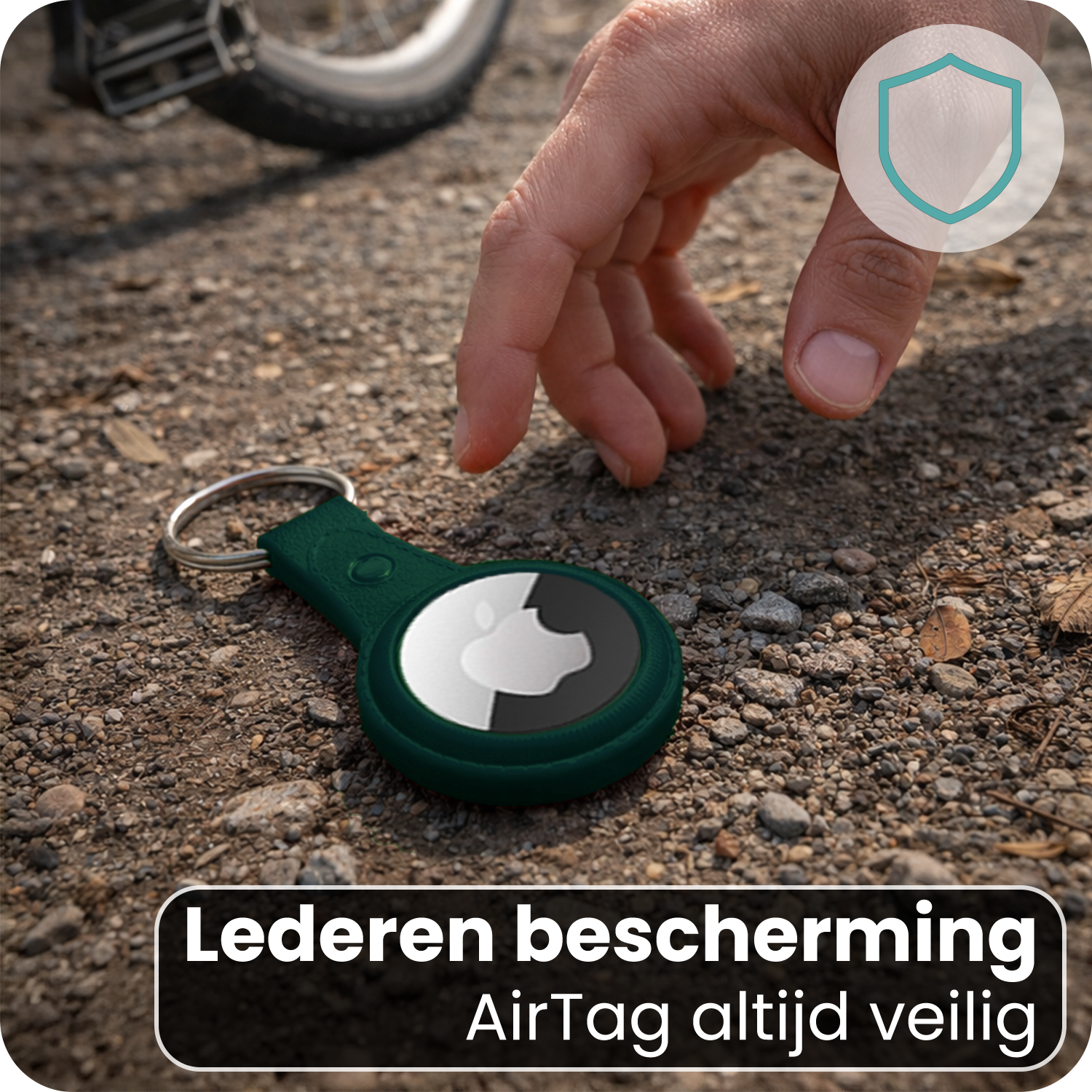 Forterra Forterra AirTag 2 Hoesje Leer - Donkergroen - 2 PACK