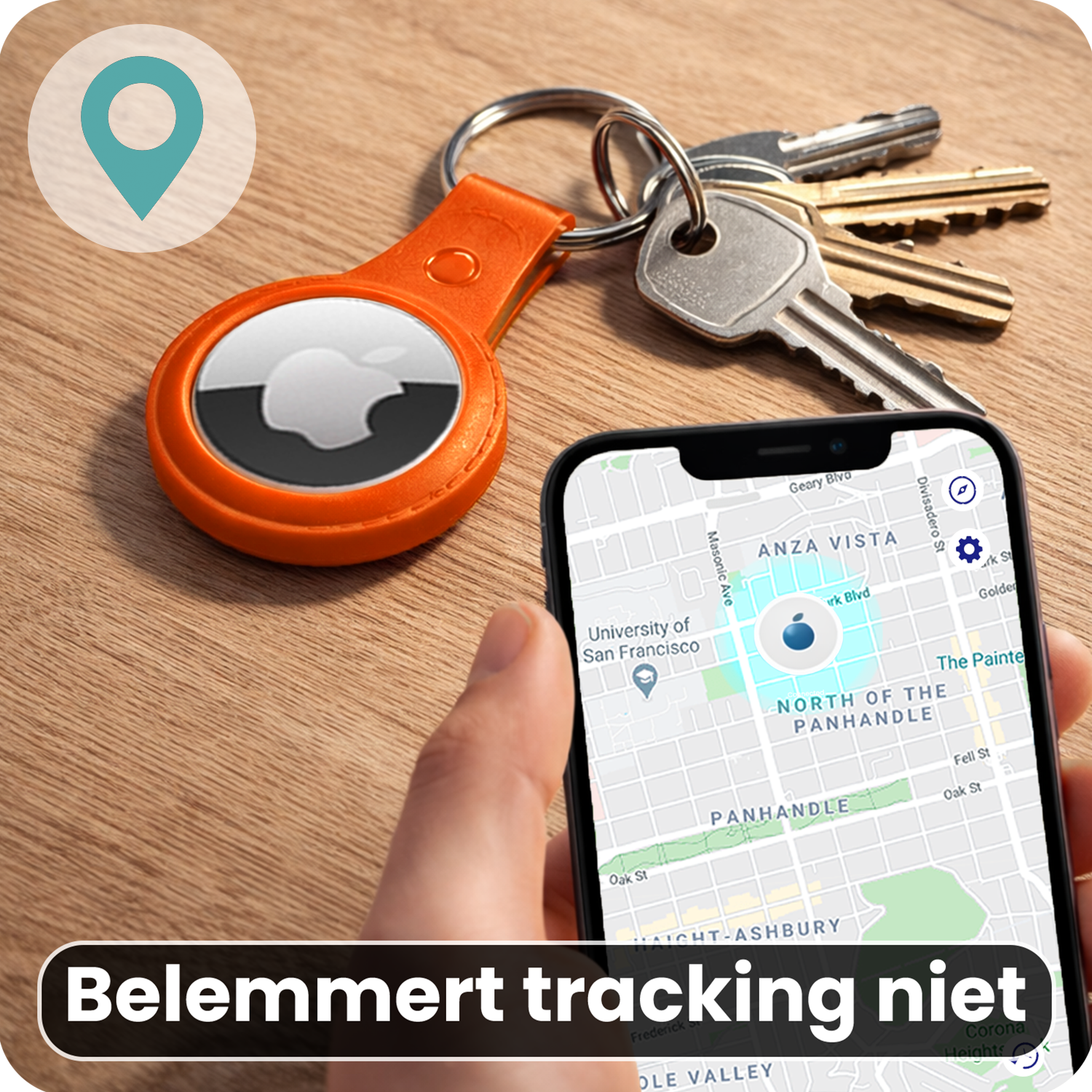 Forterra Forterra AirTag 2 Hoesje Leer - Oranje