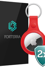 Forterra Forterra AirTag 2 Hoesje Leer - Rood - 2 PACK