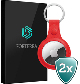 Forterra Forterra AirTag 2 Hoesje Leer - Rood - 2 PACK
