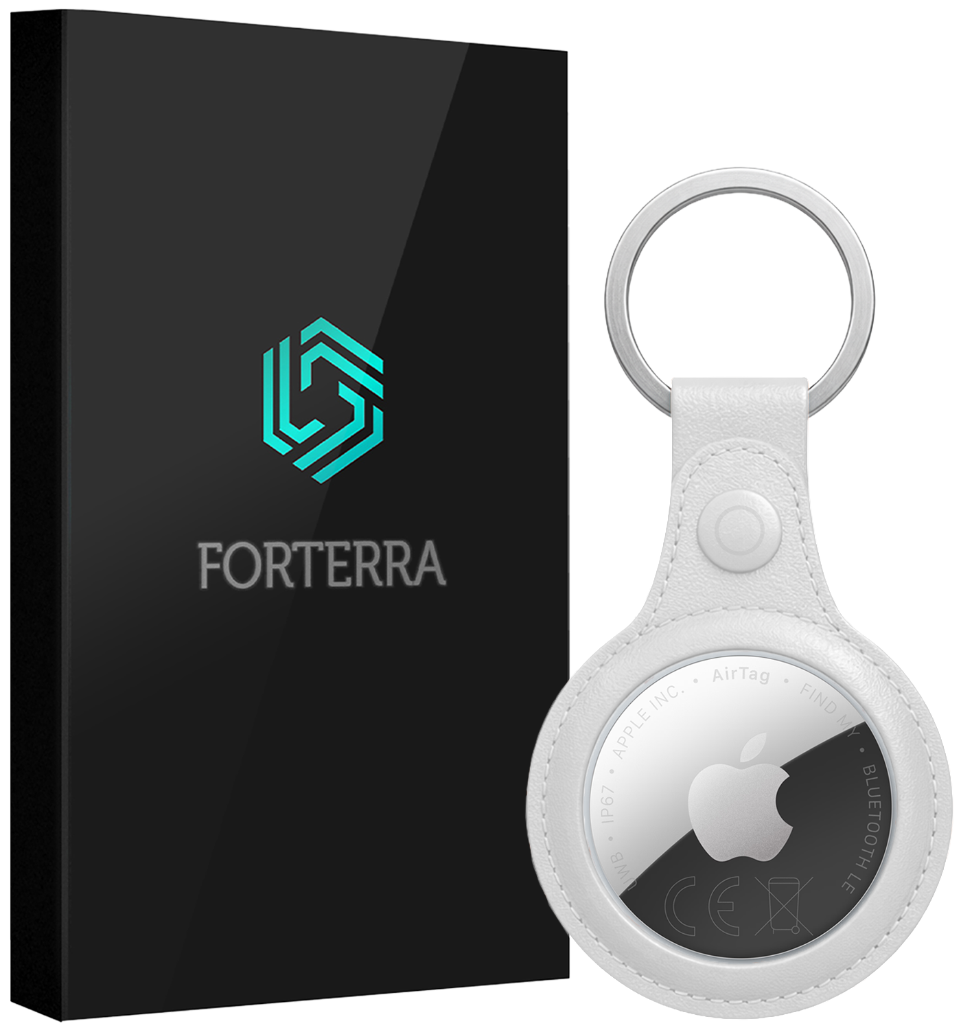 Forterra Forterra AirTag 2 Hoesje Leer - Wit