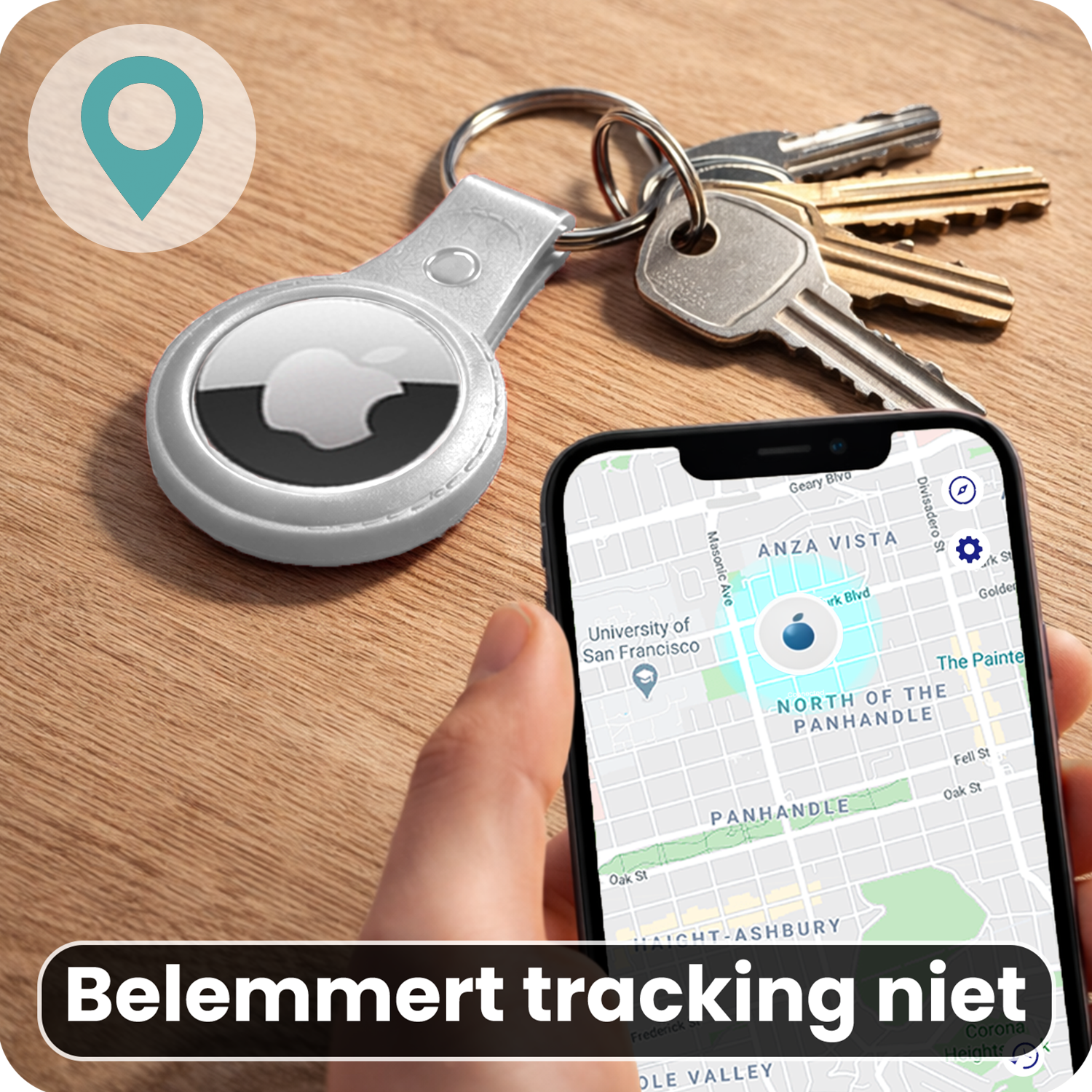 Forterra Forterra AirTag 2 Hoesje Leer - Wit