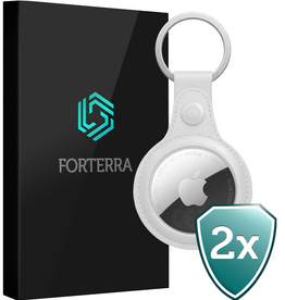 Forterra Forterra AirTag 2 Hoesje Leer - Wit - 2 PACK