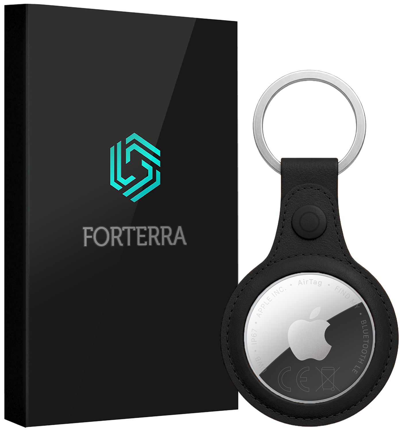 Forterra Forterra AirTag 2 Hoesje Leer - Zwart