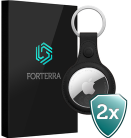 Forterra Forterra AirTag 2 Hoesje Leer - Zwart - 2 PACK