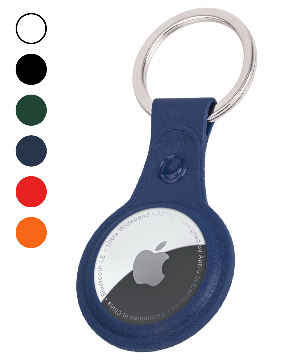 Nomfy Nomfy AirTag 2 Hoesje Leer - Donkerblauw