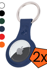 Nomfy Nomfy AirTag 2 Hoesje Leer - Donkerblauw - 2 PACK