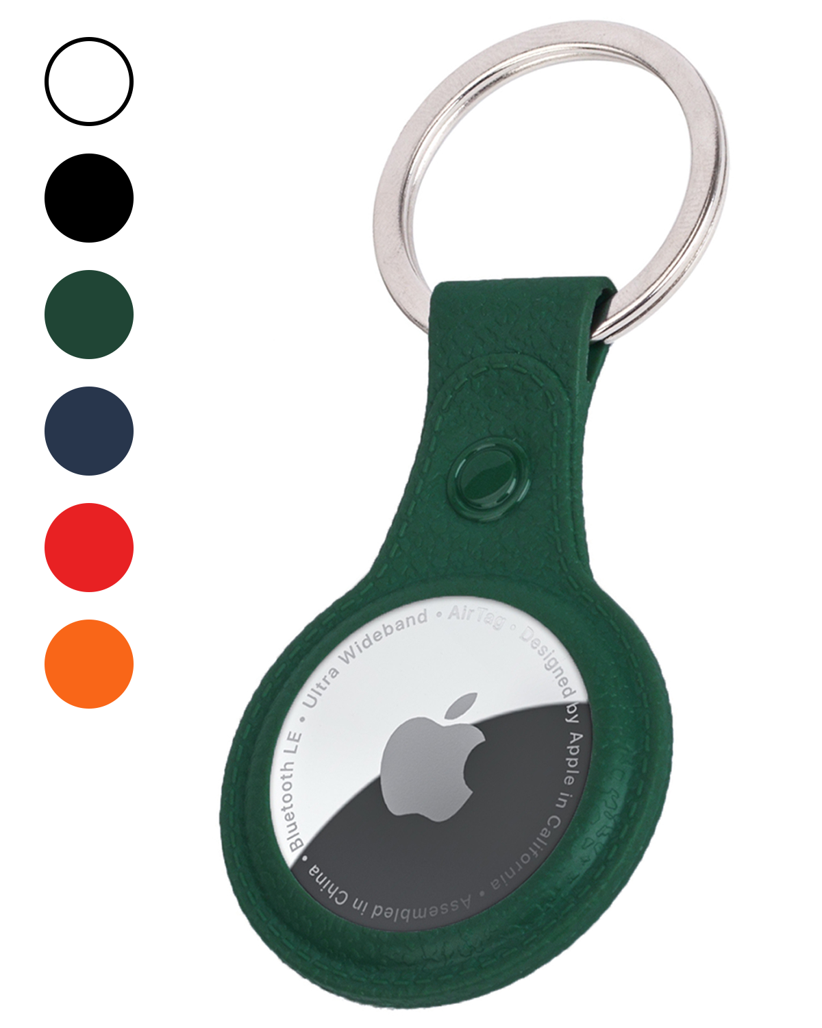 Nomfy Nomfy AirTag 2 Hoesje Leer - Donkergroen