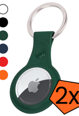 Nomfy Nomfy AirTag 2 Hoesje Leer - Donkergroen - 2 PACK