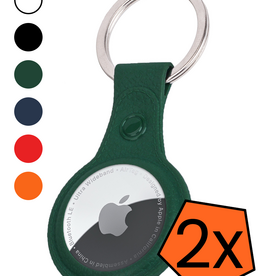 Nomfy Nomfy AirTag 2 Hoesje Leer - Donkergroen - 2 PACK