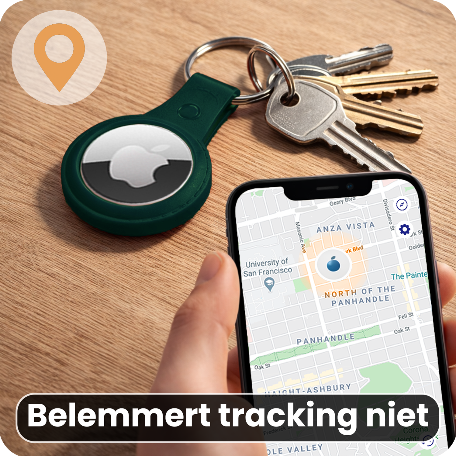 Nomfy Nomfy AirTag 2 Hoesje Leer - Donkergroen - 2 PACK