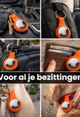 Nomfy Nomfy AirTag 2 Hoesje Leer - Oranje - 2 PACK