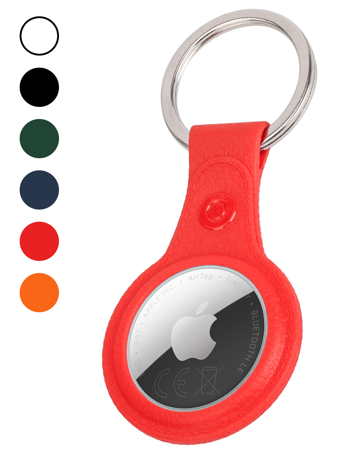 Nomfy Nomfy AirTag 2 Hoesje Leer - Rood