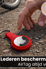 Nomfy Nomfy AirTag 2 Hoesje Leer - Rood