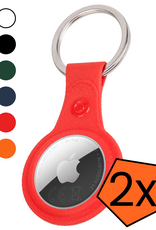 Nomfy Nomfy AirTag 2 Hoesje Leer - Rood - 2 PACK
