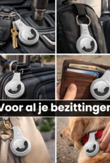 Nomfy Nomfy AirTag 2 Hoesje Leer - Wit - 2 PACK